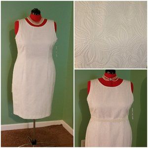 NWT Beautiful Ivory Kasper Sheath Dress 18